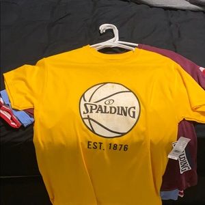 Gold Spalding Basketball Short Sleeve Shirt